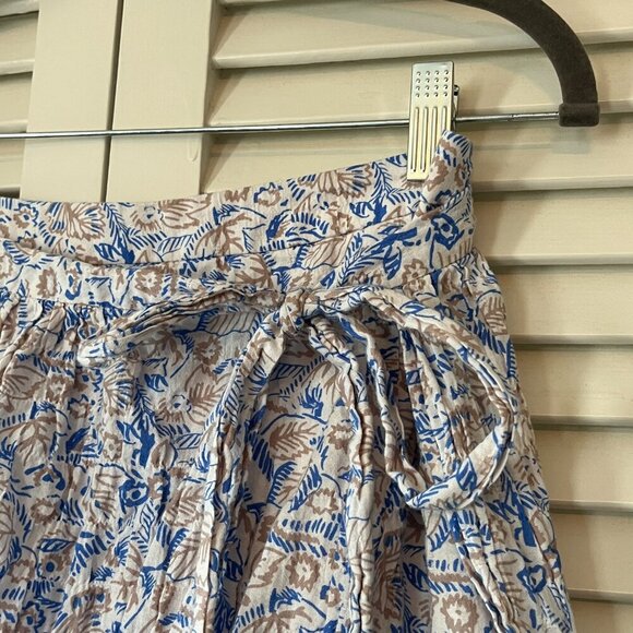 Free People 'Love Train' wrap skirt 4 tie waist asymmetrical hem midi botanical - Picture 3 of 10